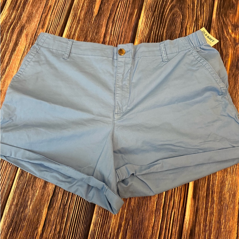 Old Navy Blue Chino Shorts Lightweight Summer Style